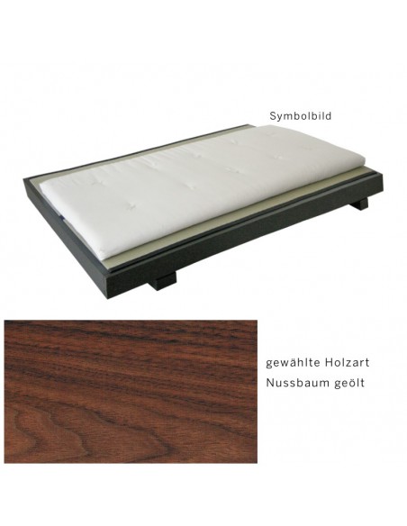 Sato Bett Tami Holzmuster, Nussbaum Massivholz geölt