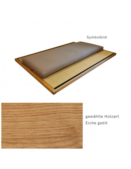 Sato Bett Tatami Rahmen Holzmuster, Eiche Massivholz geölt