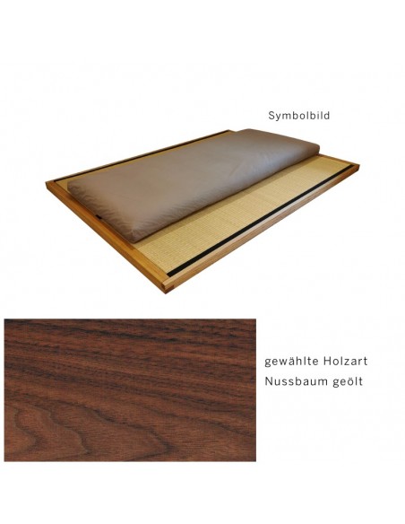 Sato Bett Tatami Rahmen Holzmuster, Nussbaum Massivholz geölt