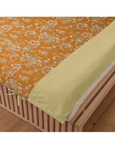Duvetbezug | Japan-Motiv Kranich orange