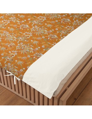 Duvetbezug | Japan-Motiv Kranich orange