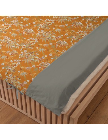 Duvet cover | Japan-motive crane orange