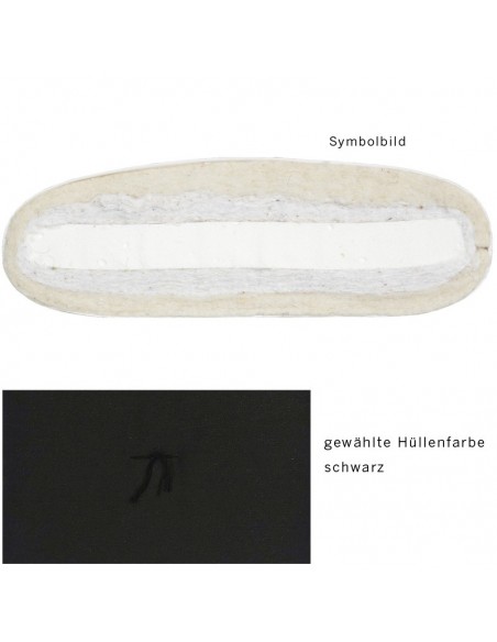 Sato Futon Standard schwarz mit Natur-Latex, Baumwolle und Schurwolle