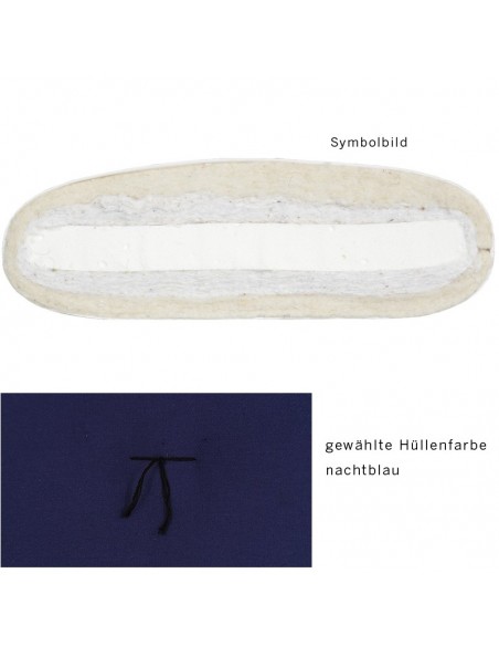 Sato Futon Standard nachtblau mit Natur-Latex, Baumwolle und Schurwolle