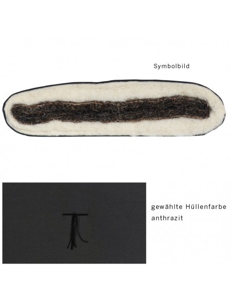 Sato Futon Rollmatte anthrazit mit Rosshaar und Schurwolle, rollbar