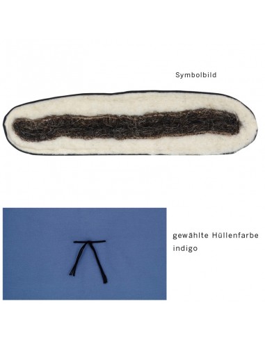 Sato futon roll mat indigo with horsehair and virgin wool, rollable