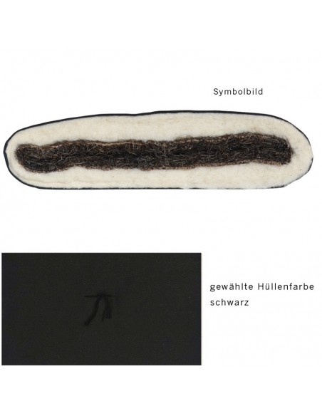 Sato Futon Rollmatte schwarz mit Rosshaar und Schurwolle, rollbar