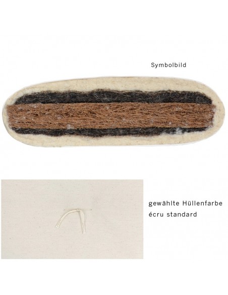 Sato futon cushion mat Integral firm ecru with coconut core, horsehair and virgin wool