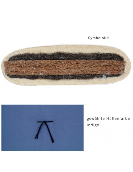 Sato futon cushion mat Integral firm indigo with coconut core, horsehair and virgin wool