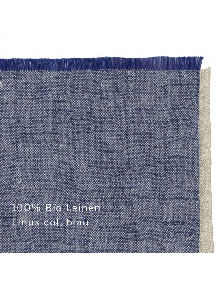 fabric organic linen Linus col. blue