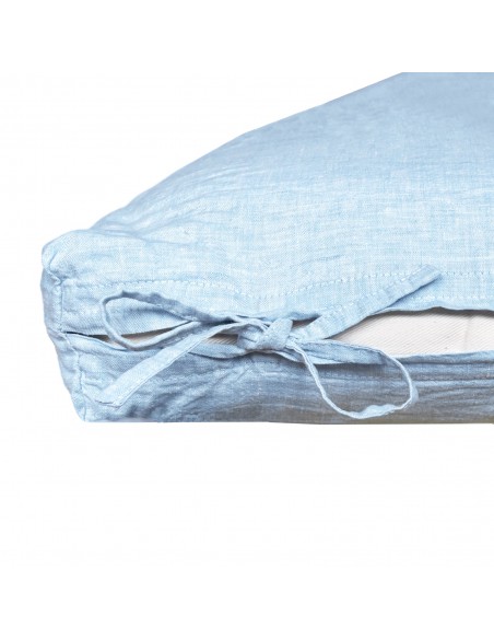 Futon slipcover fabric organic linen Linus col. blue