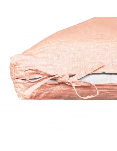 Futon-Übezug Stoff Bio Leinen Linus col. coral