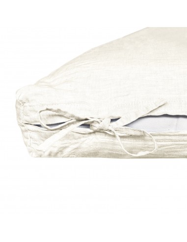 Futon slipcover fabric organic linen Linus col. cream white