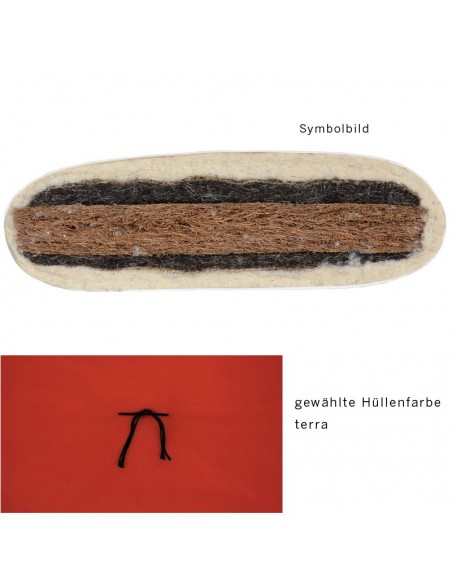 Sato futon upholstered mat Integral solid terra with coconut core, horsehair and virgin wool