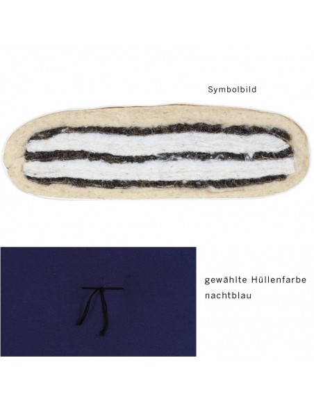 Sato Futon Standard fest nachtblau mit  Rosshaar, Baumwolle und Schurwolle