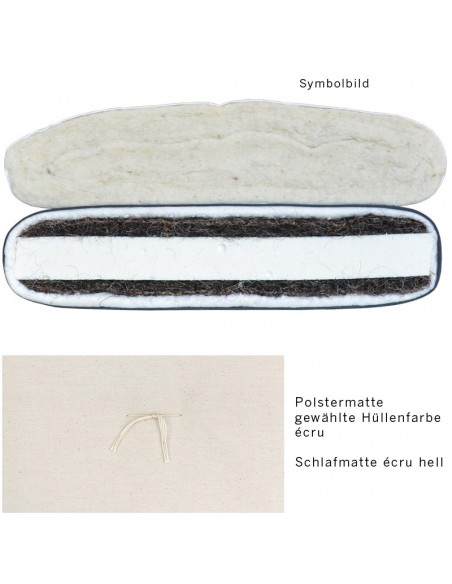 Sato Futon Polstermatte mit Schlafmatte medium ecru, Inhalt Naturlatex, Rosshaar und Schurwolle