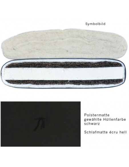 Sato Futon Polstermatte mit Schlafmatte medium schwarz, Inhalt Naturlatex, Rosshaar und Schurwolle