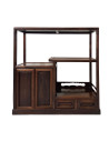 Japanisches Teeregal aus Holz Traditionelles Chaschitsu-Regal Asiatisches Massivholzregal Dunkelbraunes Teemöbel Sato