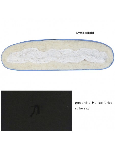 Sato Futon Traditionell schwarz mit Baumwolle und Schurwollel