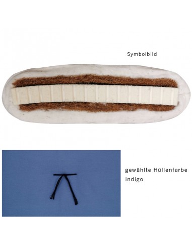 Sato futon cushion mat Integral vegan indigo with natural latex, coconut fibres and cotton