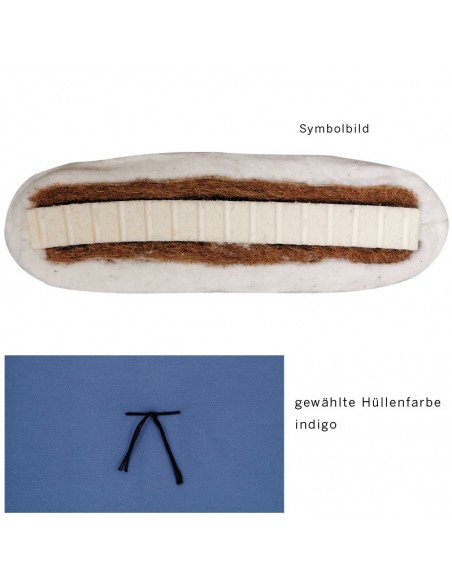 Sato futon cushion mat Integral vegan indigo with natural latex, coconut fibres and cotton