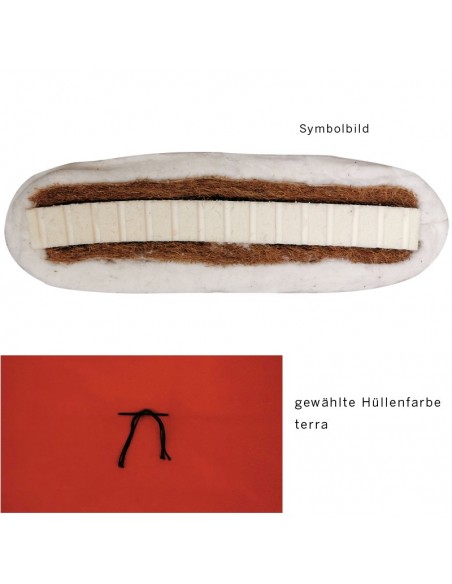 Sato Futon Polstermatte Integral vegan terra mit Naturlatex, Kokosfasern und Baumwolle