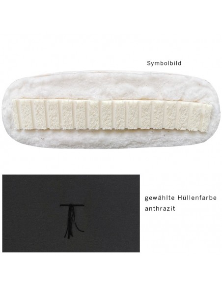 Sato Futon Standard vegan medium anthrazit mit Naturlatex, Kokosfasern und Baumwolle