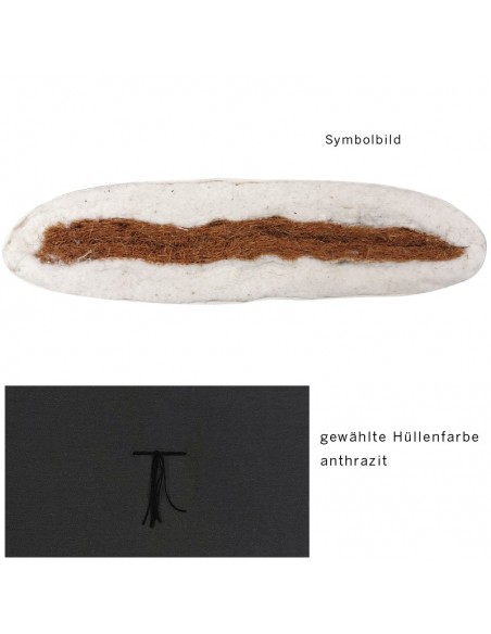 Sato Futon Vegan Rollmatte fest anthrazit mit Kokosfasern und Baumwolle