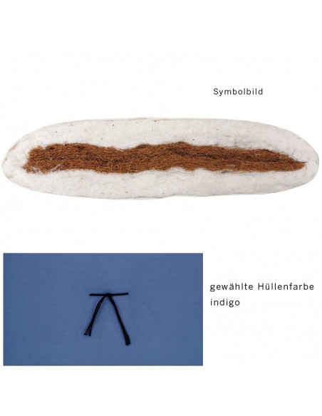 Sato Futon Vegan Rollmatte fest indigo mit Kokosfasern und Baumwolle