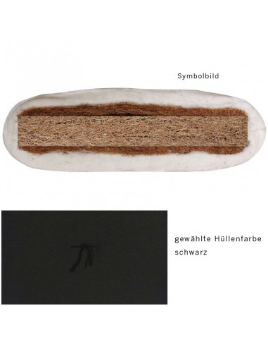 Sato Futon Polstermatte Integral fest scharz mit Kokoskern, Kokosfasern und Baumwolle, vegan