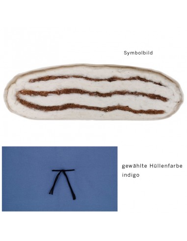 Sato Futon Standard vegan firm indigo with coconut fibres and cotton