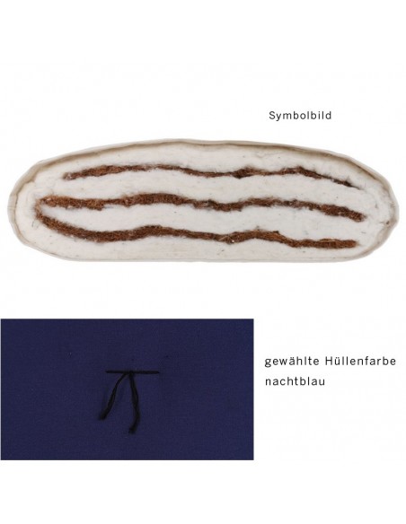 Sato Futon Standard vegan fest nachtblau mit Kokosfasern und Baumwolle