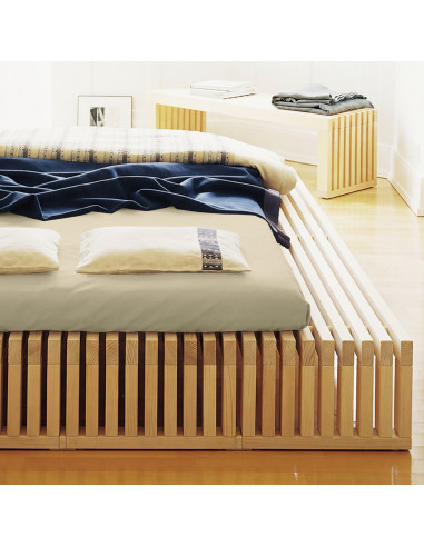 Cotton fitted sheets, percale fitted sheets, cotton percale, fitted sheets without elastic, Sato Atelier Zurich