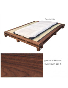 Sato Sandai bed, wood finish, solid walnut, oiled
