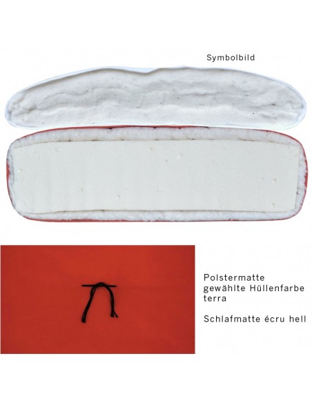 Sato Futo Vegan Polstermatte terra mit Schlafmatte soft, Inhalt Naturlatex und Baumwolle