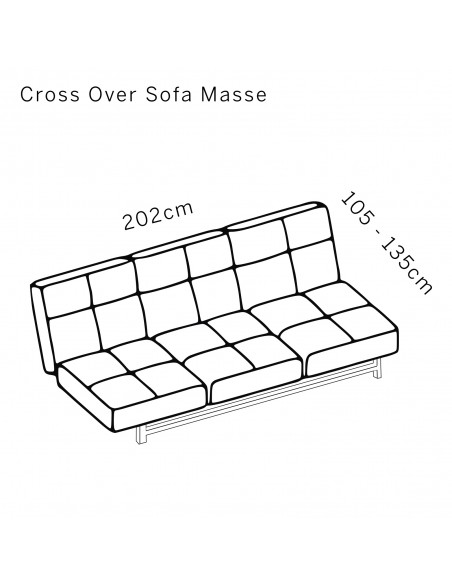 Brühl Cross Over Sofa, clear-cut, functional, aesthetic, lounge, sofa bed, double lounger, adjustable backrest