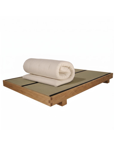 Sato Bett Tami in Eiche geölt, Tatami, Futon, Design und Herstellung Sato