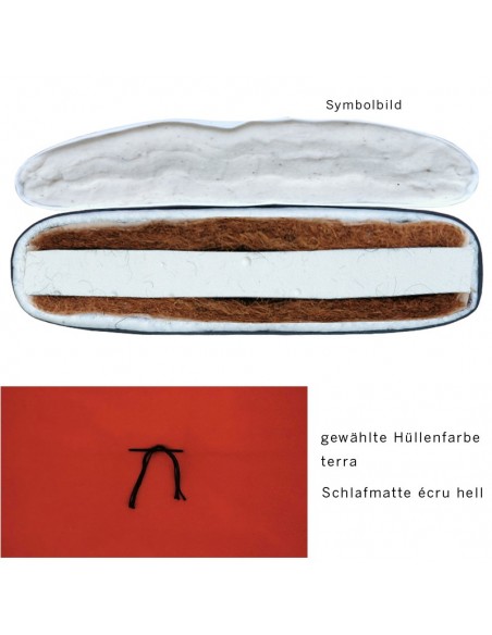 Sato Futo Vegan Polstermatte terra mit Schlafmatte medium Inhalt Naturlatex, Kokosfasern und Baumwolle