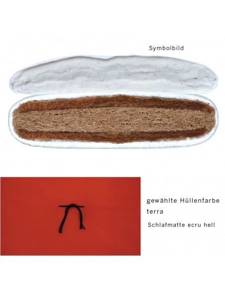 Sato Futo Vegan Polstermatte terra mit Schlafmatte fest, Inhalt Kokoskern, Kokosfasern und Baumwolle