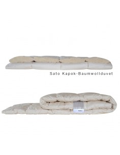 Kapok cotton duvet with 60% kapok and 40% cotton filling.