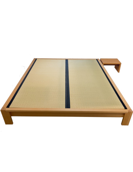 Satobett Kobito mit Nachttisch in Buche, Tatami