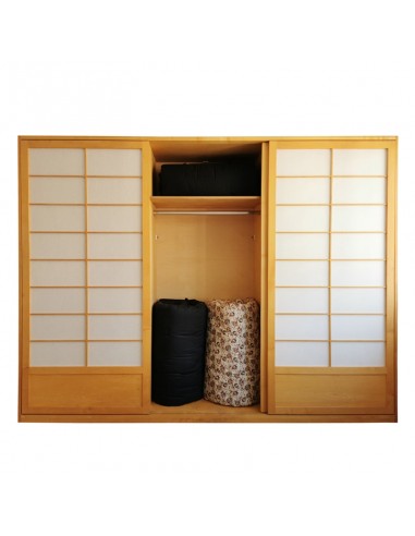 Sato Shoji wardrobe Todana alder with washstand sliding doors, clothes rail