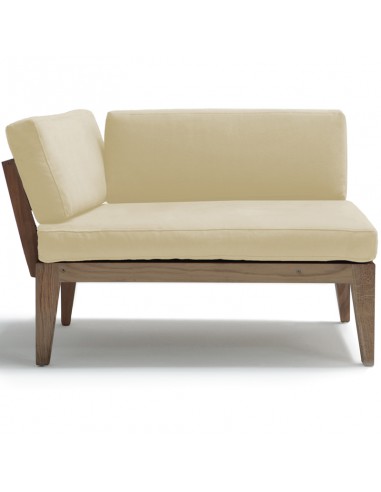 Eclettica armchair and sofa bed, oiled solid oak frame, cover colour ecru linen cotton