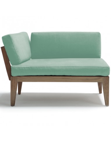 Eclettica armchair and sofa bed, oiled solid oak frame, cover colour mint linen cotton