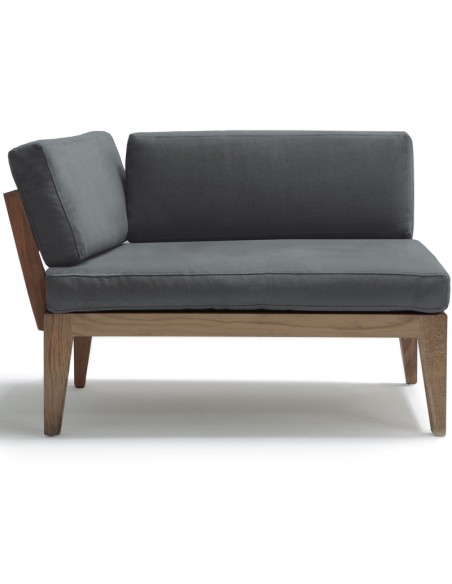 Eclettica Sessel und Schalfsofa, Gestell Massivholz Eiche geölt, Überzug Farbe anthrazit Leinen Baumwolle