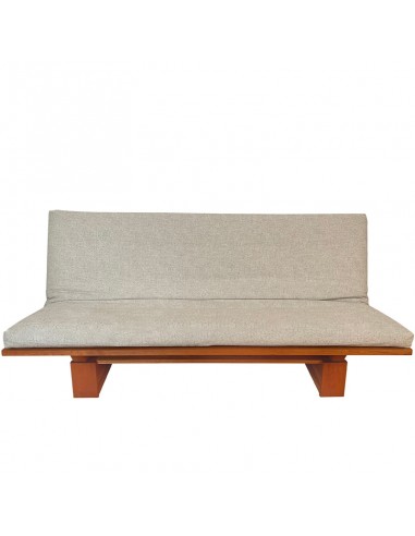 Schlafsofa Sofa Hana classic, Sato Design, Massivholz Kirschbaum, Überzug écru Fronansicht