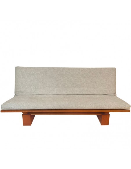 Schlafsofa Sofa Hana classic, Sato Design, Massivholz Kirschbaum, Überzug écru Fronansicht
