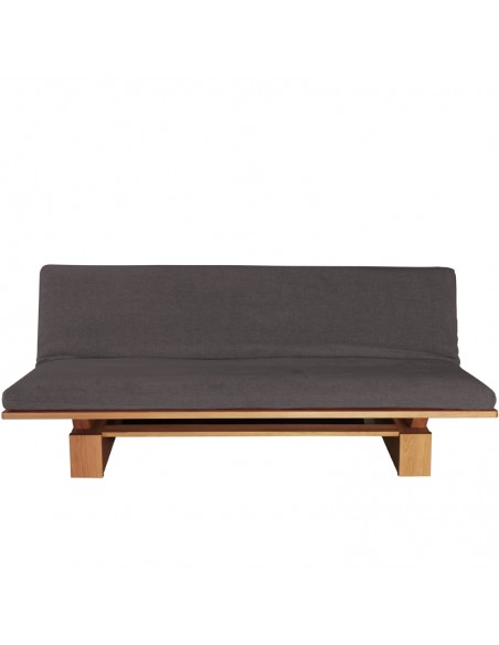 Schlafsofa Sofa Hana lounge Sato design, Massivholz Eiche, Überzug anthrazit, Fronansicht