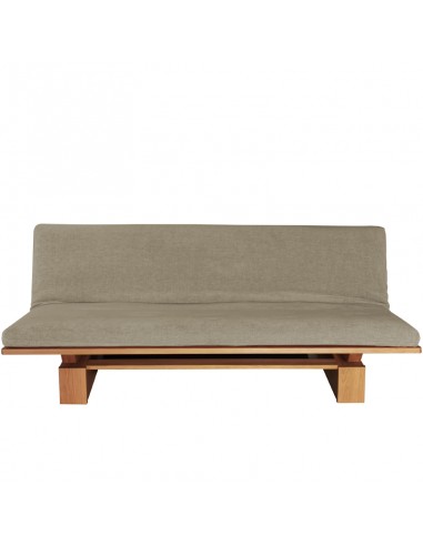 Schlafsofa Sofa Hana lounge Sato design, Massivholz Eiche, Überzug grau braun, Fronansicht