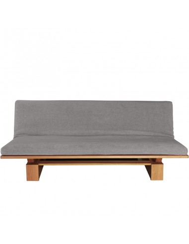Schlafsofa Sofa Hana lounge Sato design, Massivholz Eiche, Überzug grau, Fronansicht
